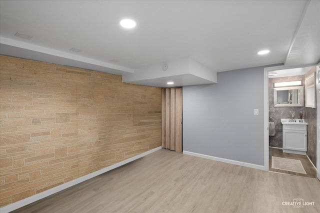 409 N Addison Rd, Villa Park, IL 60181 - finished basement with wood finished floors and recessed lighting
