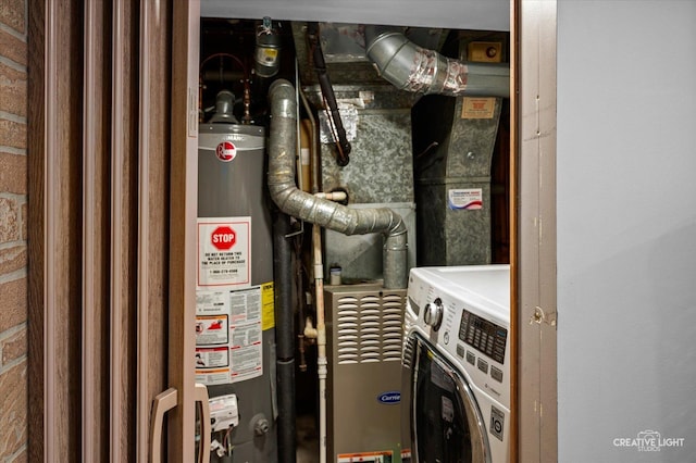 409 N Addison Rd, Villa Park, IL 60181 - utility room featuring water heater and washer / clothes dryer
