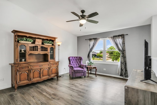 513 White Birch Rd, Lindenhurst, IL 60046 - living area featuring a ceiling fan and dark wood finished floors