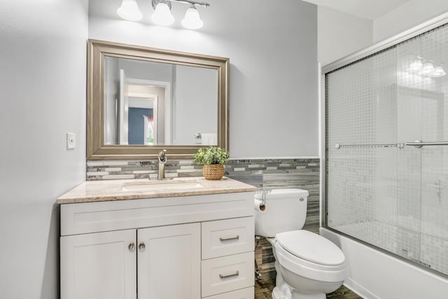 513 White Birch Rd, Lindenhurst, IL 60046 - full bath with vanity, enclosed tub / shower combo, and tile walls