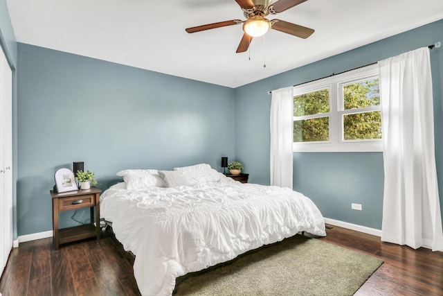 513 White Birch Rd, Lindenhurst, IL 60046 - bedroom featuring wood finished floors and ceiling fan