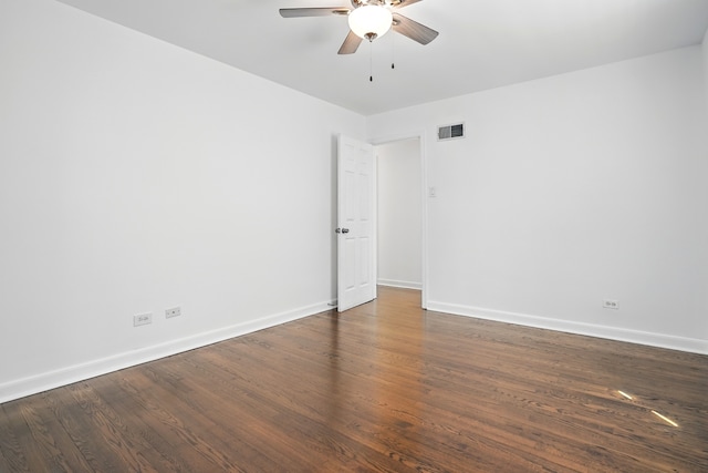 5222 Wright Ter, Skokie, IL 60077 - unfurnished room with ceiling fan and dark wood-style floors