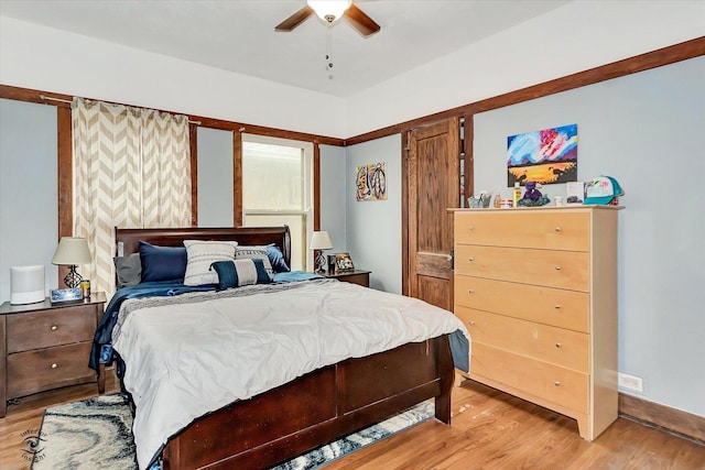 9826 S Walden Pkwy, Chicago, IL 60643 - bedroom with light wood-style floors and a ceiling fan