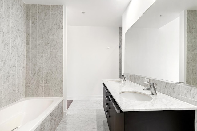 550 N Saint Clair St Unit 2301, Chicago, IL 60611 - full bath with double vanity and baseboards