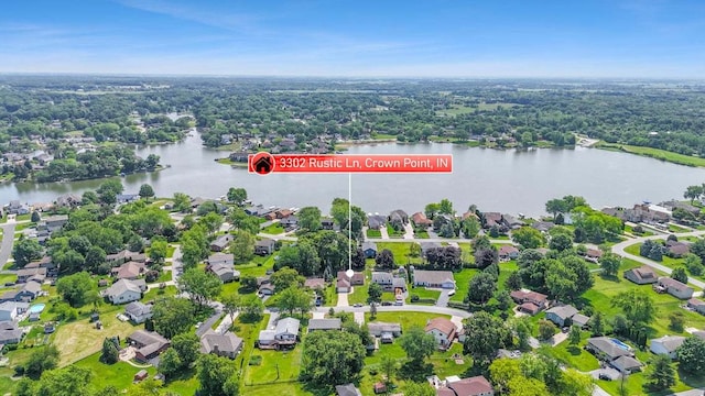 3302 Rustic Ln, Crown Point, IN 46307 - aerial perspective of suburban area featuring a nearby body of water