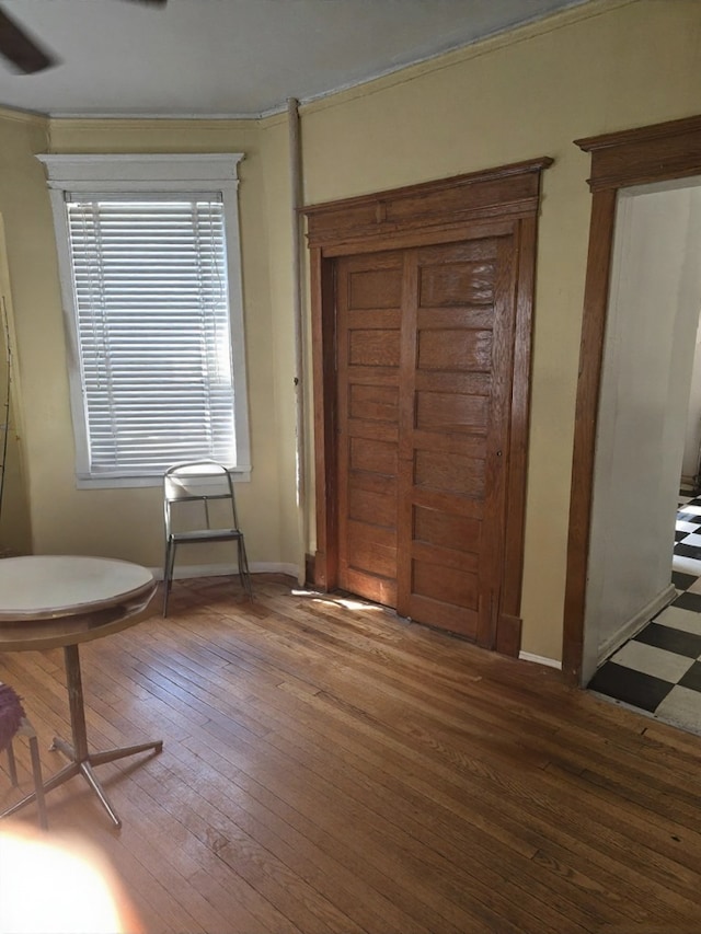 824 E Hyde Park Blvd Unit 1, Chicago, IL 60615 - entrance foyer with hardwood / wood-style flooring and ornamental molding