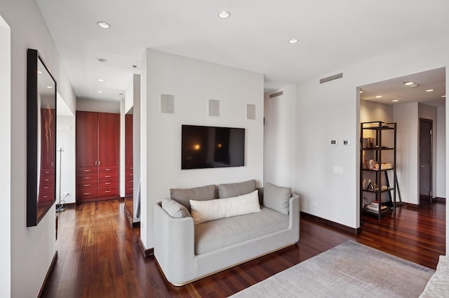 800 N Michigan Ave Unit 2502, Chicago, IL 60611 - living area featuring dark wood finished floors and recessed lighting