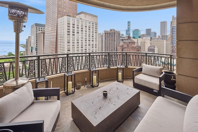 800 N Michigan Ave Unit 2502, Chicago, IL 60611 - balcony featuring an outdoor hangout area and a skyline view
