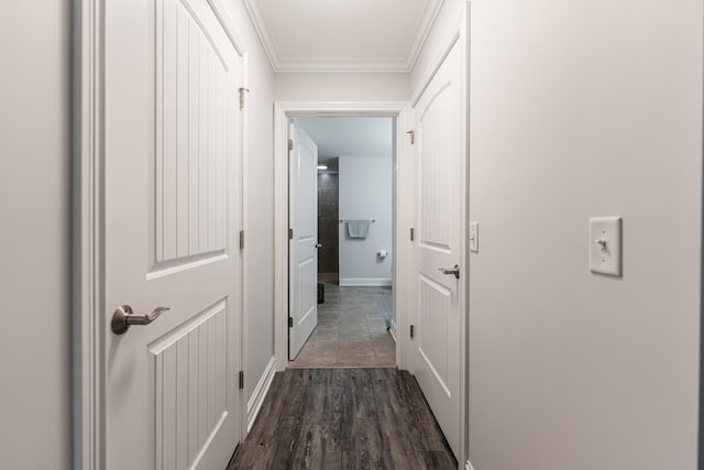 2182 Waterbury Ln E Unit 2182, Sycamore, IL 60178 - corridor featuring ornamental molding and dark wood-type flooring