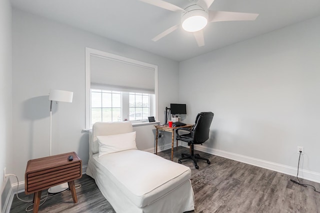 2182 Waterbury Ln E Unit 2182, Sycamore, IL 60178 - office area featuring wood finished floors and ceiling fan
