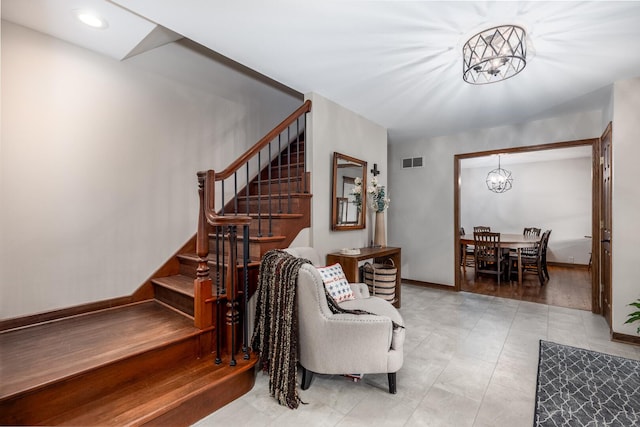 2519 Cherie Ln, Ottawa, IL 61350 - stairway with a chandelier and baseboards