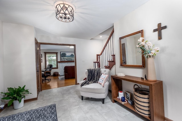 2519 Cherie Ln, Ottawa, IL 61350 - sitting room featuring stairway and recessed lighting