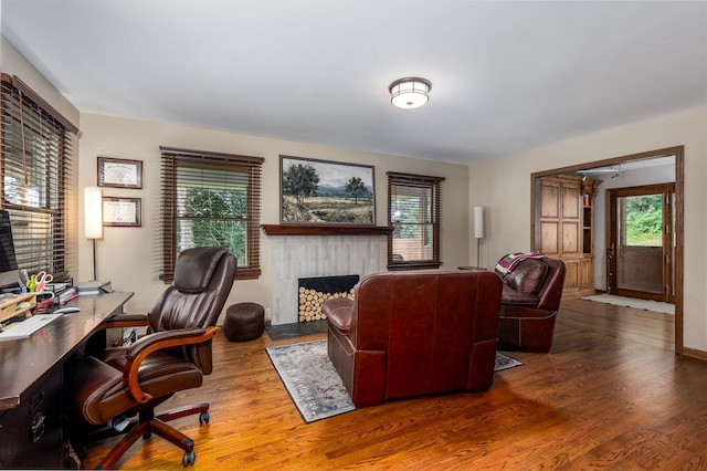 2519 Cherie Ln, Ottawa, IL 61350 - office space featuring a fireplace and wood finished floors