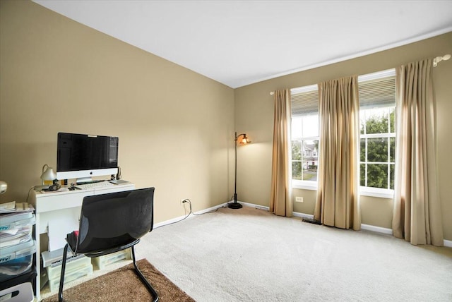 157 Concord Dr, Oswego, IL 60543 - home office featuring light carpet and baseboards
