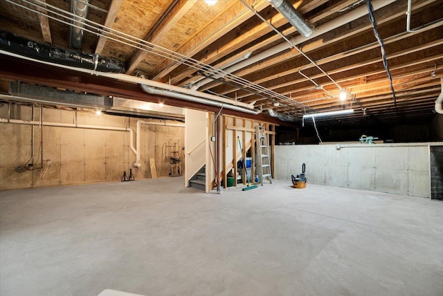 157 Concord Dr, Oswego, IL 60543 - unfinished basement with stairs