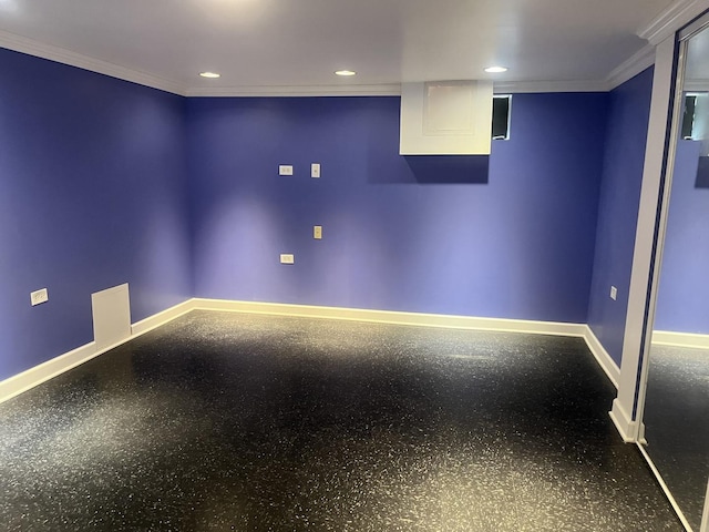 2256 S 15th Ave, North Riverside, IL 60546 - unfurnished room featuring ornamental molding and recessed lighting