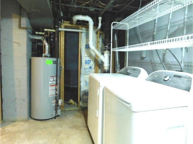 711 Glendale Ave, Rockford, IL 61108 - laundry area with water heater and washing machine and dryer
