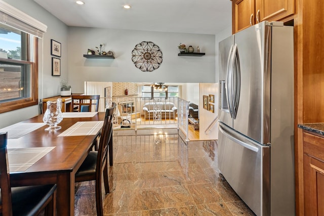 6955 N Dowagiac Ave, Chicago, IL 60646 - dining area with recessed lighting and a ceiling fan