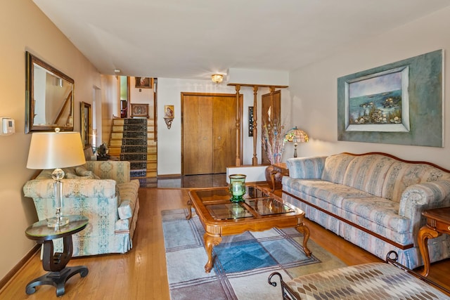 6955 N Dowagiac Ave, Chicago, IL 60646 - living room with wood finished floors and stairs
