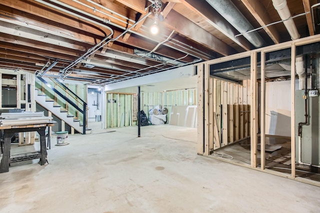 2630 Grunewald St, Blue Island, IL 60406 - unfinished basement featuring stairway