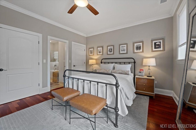 2340 W Roscoe St Unit 2W, Chicago, IL 60618 - bedroom featuring ornamental molding, wood finished floors, multiple windows, and ceiling fan