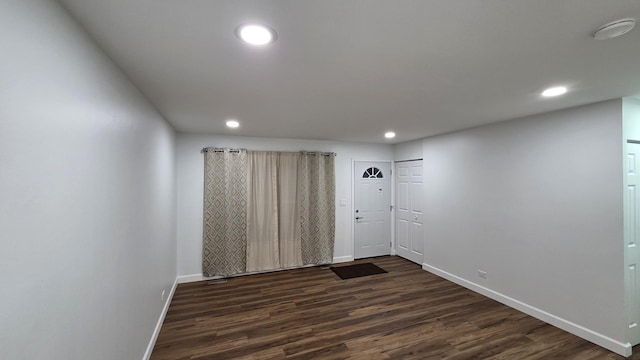 1303 Kingsbury Dr Unit A, Hanover Park, IL 60133 - foyer entrance with recessed lighting and dark wood finished floors