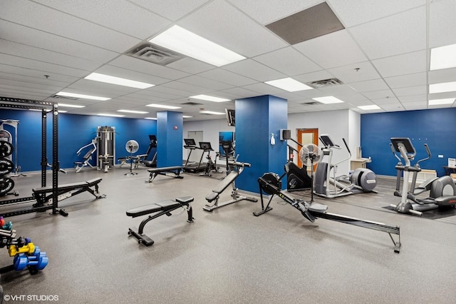 212 W Washington St Unit 1112, Chicago, IL 60606 - workout area with a paneled ceiling and baseboards