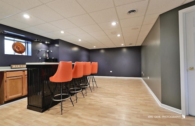 361 Lexington Ln, Grayslake, IL 60030 - community bar area with light wood-type flooring, a drop ceiling, and recessed lighting