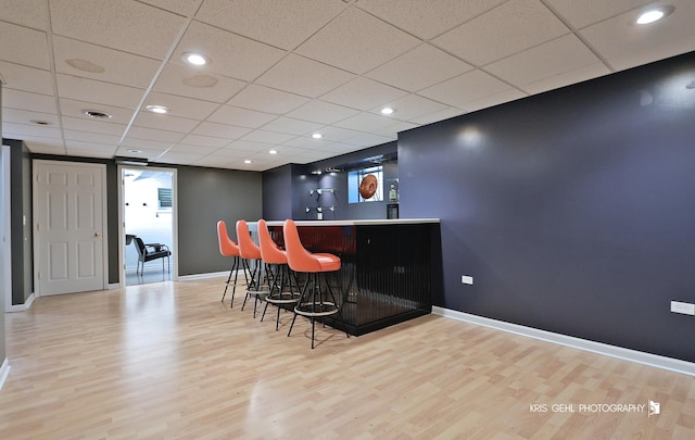 361 Lexington Ln, Grayslake, IL 60030 - indoor dry bar with wood finished floors, recessed lighting, and a drop ceiling