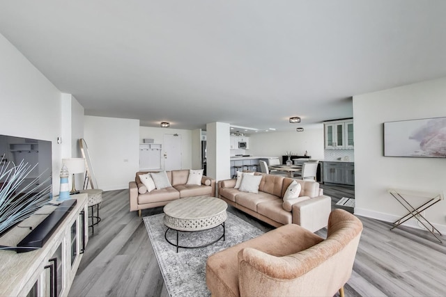 940 W Glenlake Ave Unit 19C, Chicago, IL 60660 - living area featuring light wood-style floors and baseboards