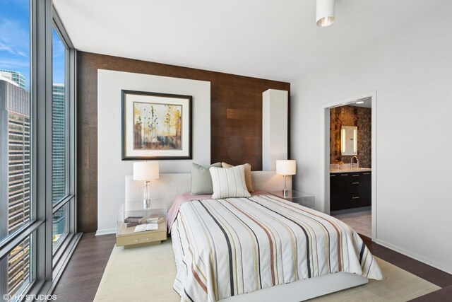 240 E Illinois St Unit 2702, Chicago, IL 60611 - bedroom featuring wood finished floors and ensuite bathroom