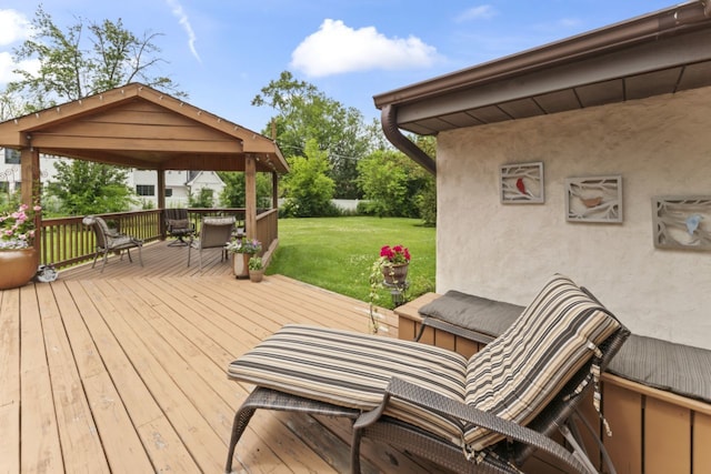 216 Hickory Ct, Northbrook, IL 60062 - wooden terrace with a yard and a gazebo