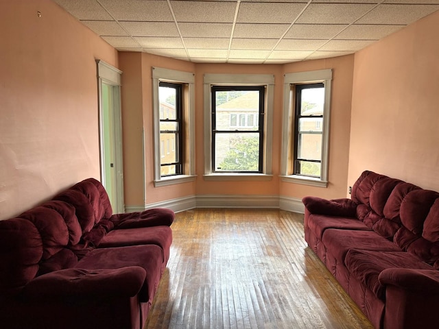2838 S Keeley St, Chicago, IL 60608 - living room with a drop ceiling and hardwood / wood-style floors