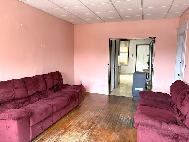 2838 S Keeley St, Chicago, IL 60608 - living room featuring wood-type flooring and a drop ceiling
