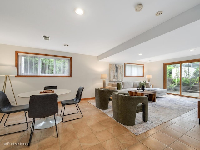 2612 Wilmette Ave, Wilmette, IL 60091 - living area with light tile patterned floors and recessed lighting