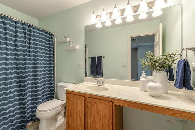 843 Brahms Rd, Volo, IL 60073 - bathroom featuring vanity, a shower with shower curtain, and tile patterned floors