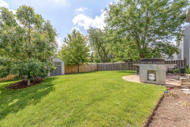 843 Brahms Rd, Volo, IL 60073 - fenced backyard featuring a storage unit