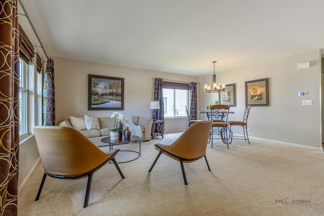 843 Brahms Rd, Volo, IL 60073 - living room with light colored carpet and a chandelier