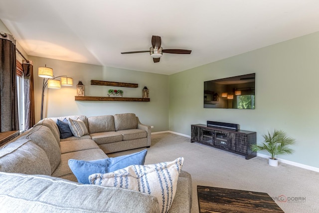 843 Brahms Rd, Volo, IL 60073 - living room featuring carpet floors and ceiling fan