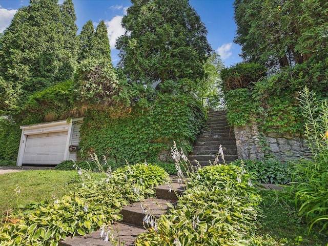 1639 Arlington Ave, Rockford, IL 61107 - view of yard with a garage and stairway