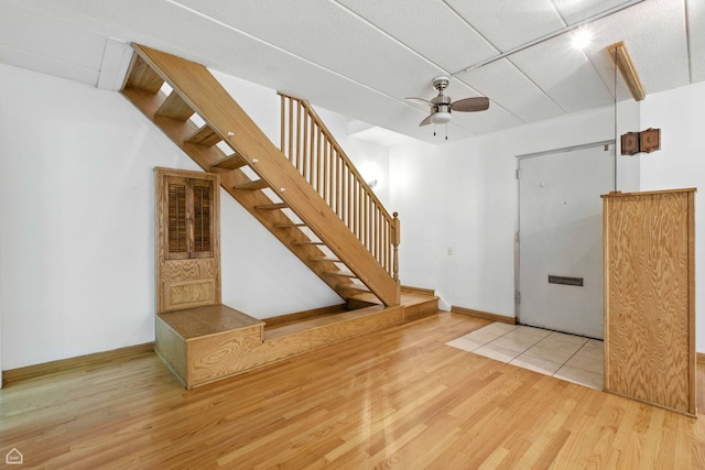 1121 S Plymouth Ct Unit A, Chicago, IL 60605 - entryway with ceiling fan, wood finished floors, and stairs