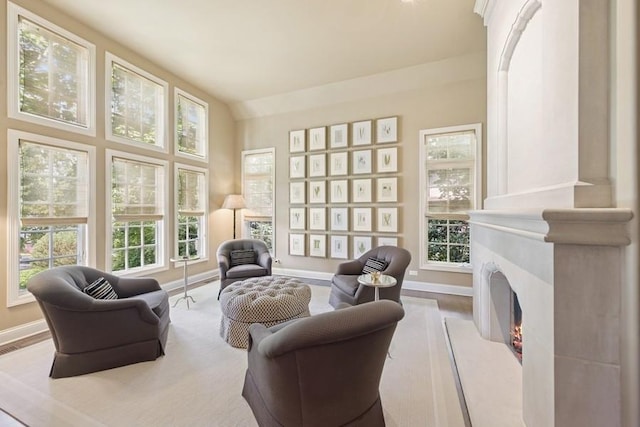 31 Oak St S, Hinsdale, IL 60521 - living room featuring baseboards and a fireplace