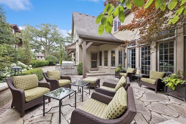 31 Oak St S, Hinsdale, IL 60521 - view of patio / terrace featuring an outdoor living space and exterior kitchen