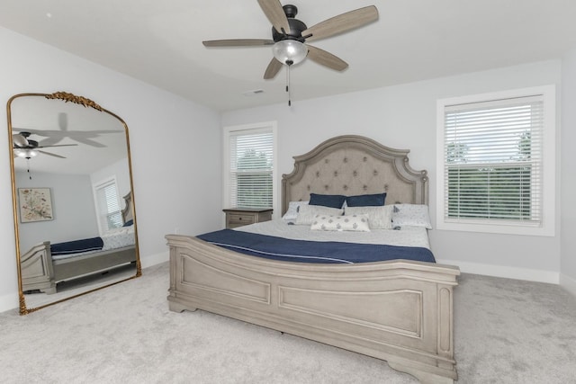 207 Eldon Dr, Downs, IL 61736 - bedroom with carpet and a ceiling fan