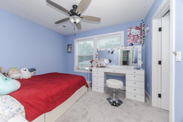207 Eldon Dr, Downs, IL 61736 - carpeted bedroom with ceiling fan and baseboards