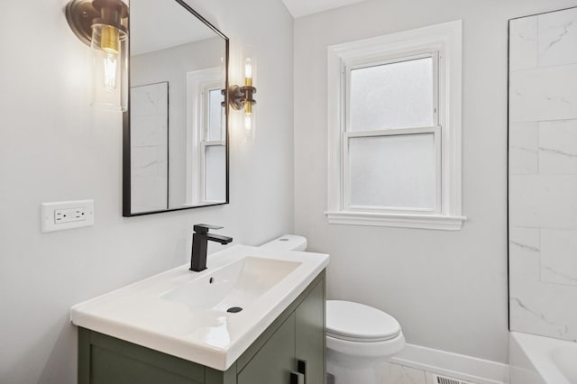 5406 N Mulligan Ave, Chicago, IL 60630 - full bath featuring vanity and marble finish floors