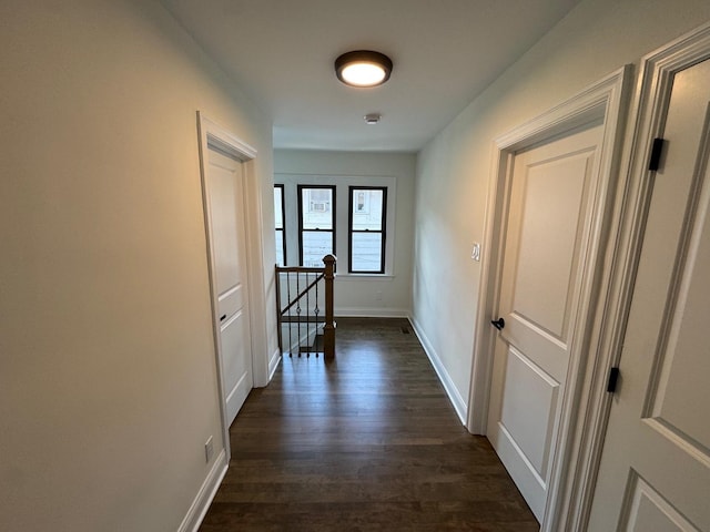 3512 Woodside Ave, Brookfield, IL 60513 - hallway with an upstairs landing and dark wood-style flooring
