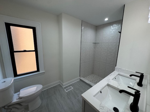 3512 Woodside Ave, Brookfield, IL 60513 - full bathroom featuring walk in shower, vanity, and recessed lighting