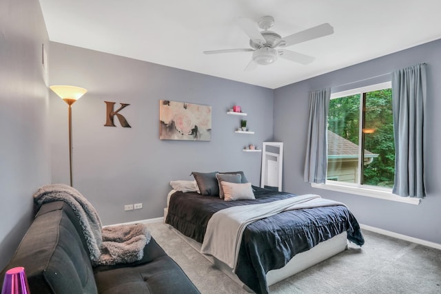 7509 Bittersweet Dr, Gurnee, IL 60031 - carpeted bedroom with baseboards and a ceiling fan