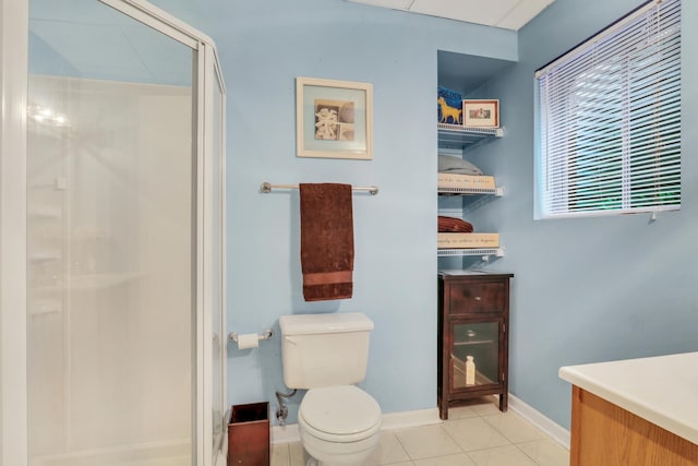 7509 Bittersweet Dr, Gurnee, IL 60031 - full bathroom featuring a shower stall, vanity, and tile patterned flooring